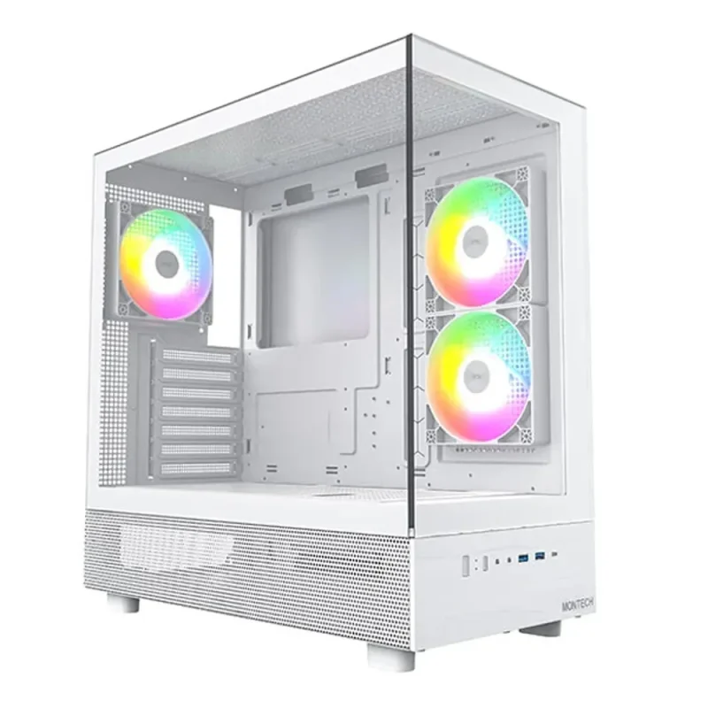 montech xr white mid tower atx pc case