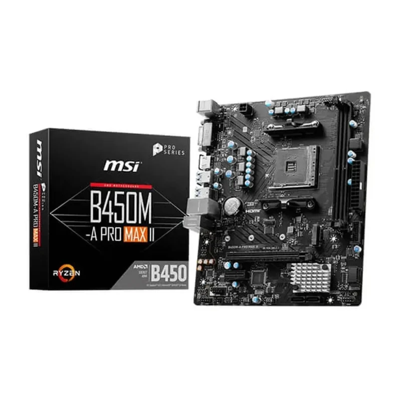 msi b450m a pro max ii ddr4 amd motherboard