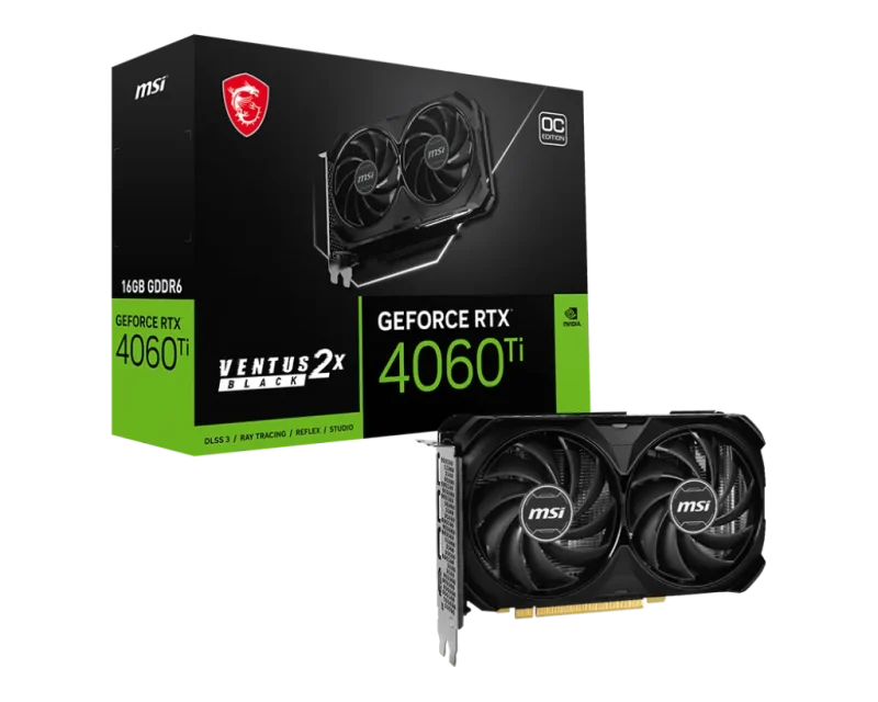 msi geforce rtx 4060 ti 16gb oc ventus 2x graphics card