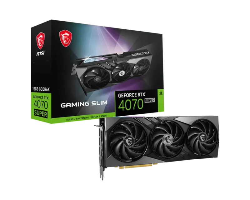 msi geforce rtx 4070 super 12gb gaming slim gpu