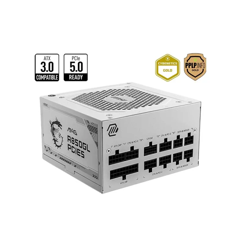 msi mag a850gl 850w 80 gold modular atx 3 0 psu white