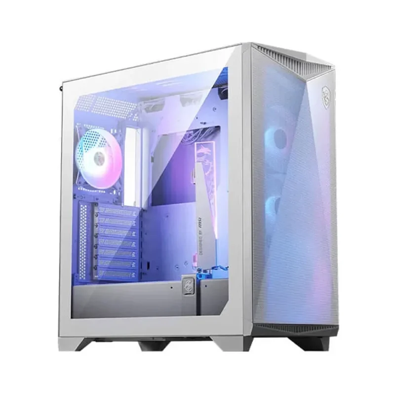 msi mpg gungnir 300r white eatx mid tower case with argb