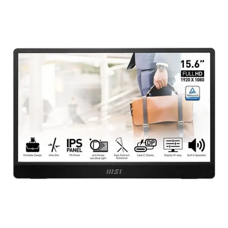 msi pro mo161 16 fhd ips business monitor 60hz 5ms 53 srgb adaptive sync