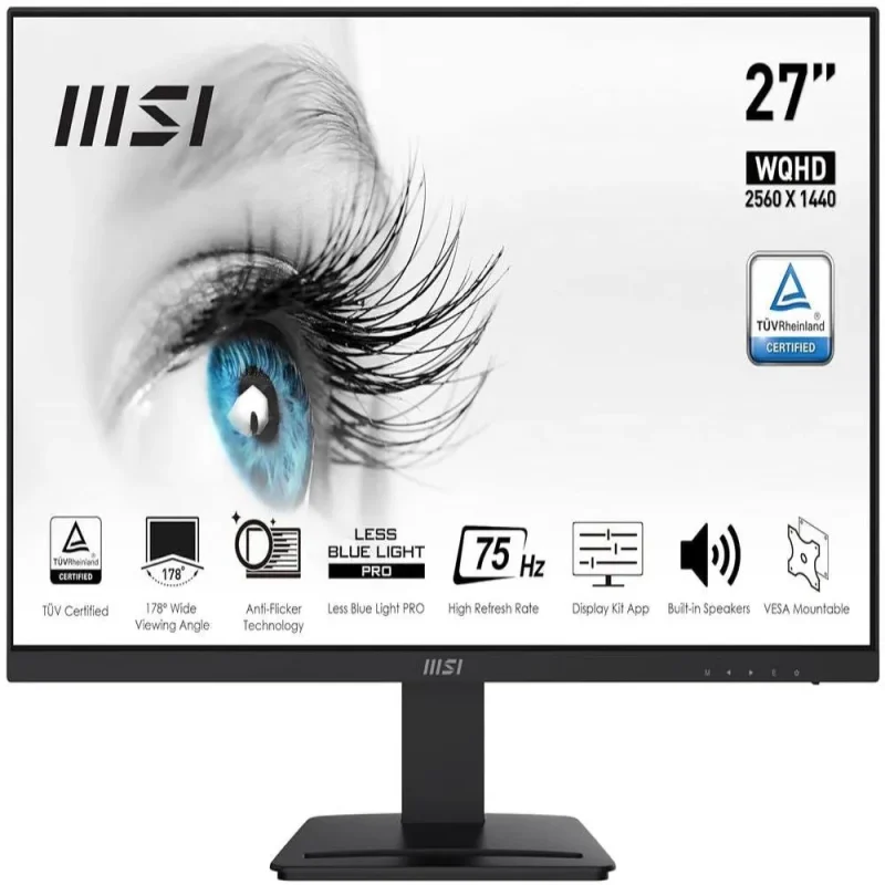 msi pro mp273qv 27 75hz va monitor 92 srgb 1ms g sync business