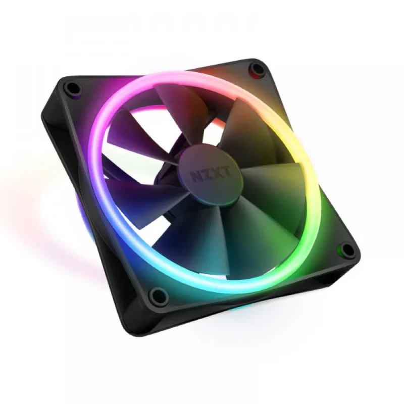 nzxt f120 rgb 120mm black case fan single pack