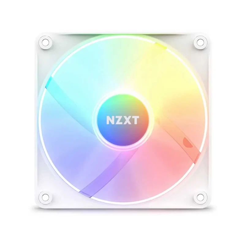 nzxt f120 rgb 120mm white case fan single pack 1