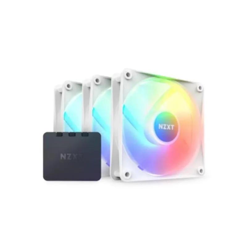 nzxt f120 rgb 120mm white case fans 3 pack