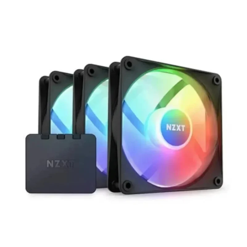 nzxt f120 rgb core 120mm fans 3 pack with rgb controller black