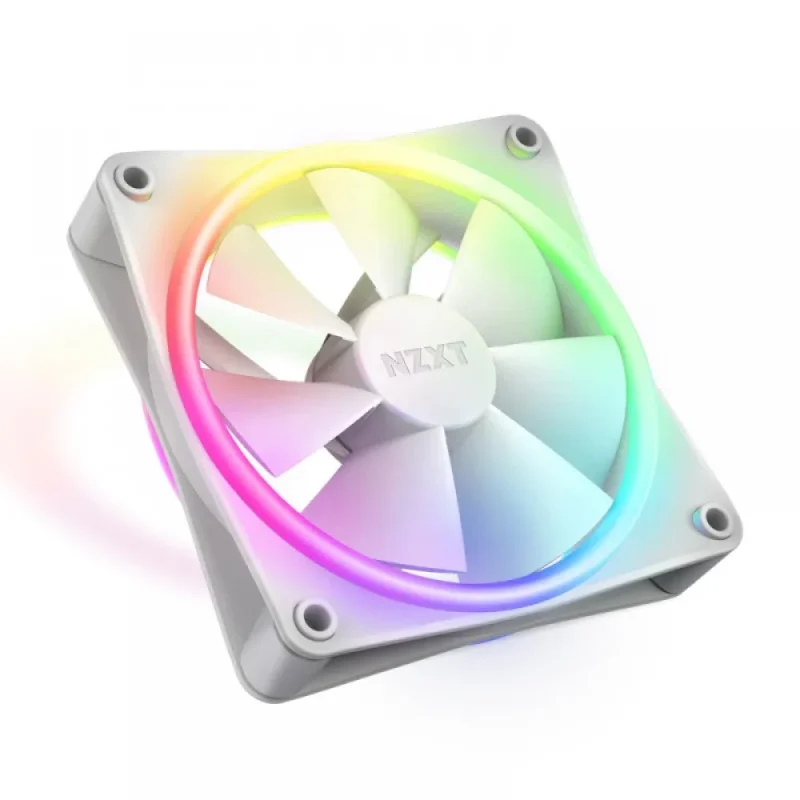 nzxt f120 rgb duo 120mm white fan single pack