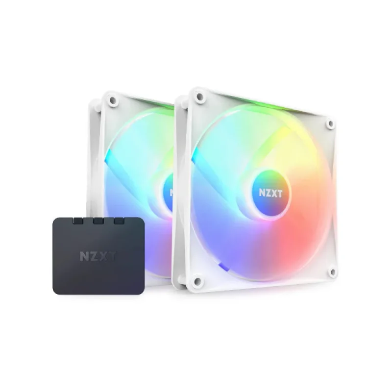 nzxt f140 rgb core 140mm white fans 2 pack