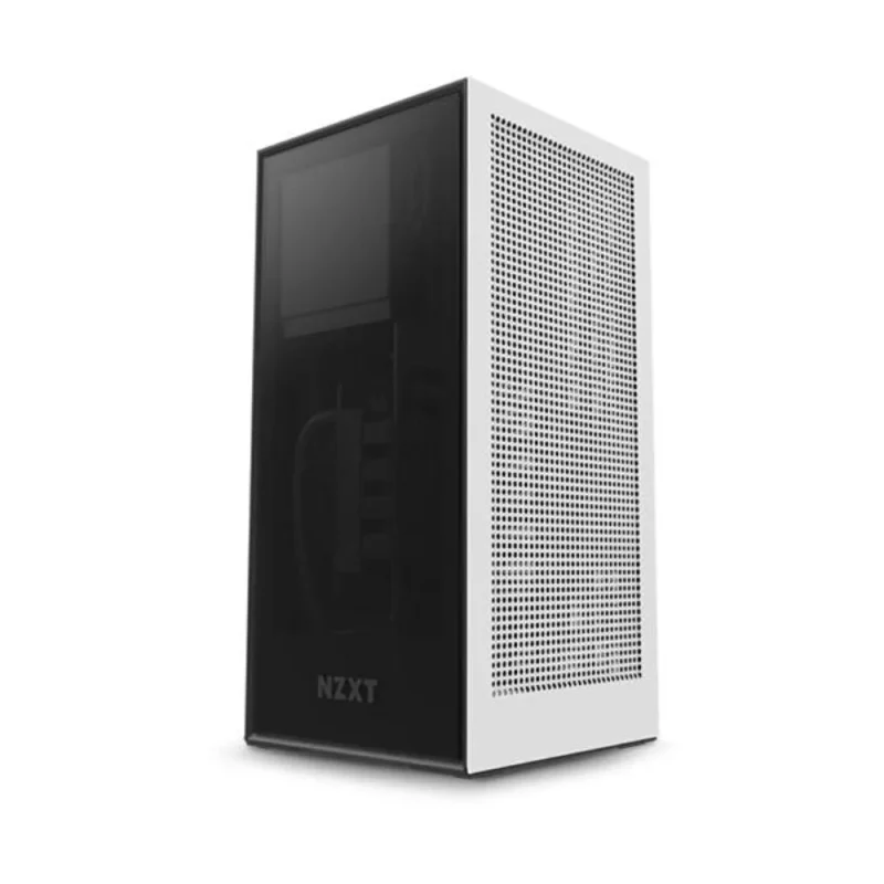 nzxt h1 matte white mini tower w psu aio riser card