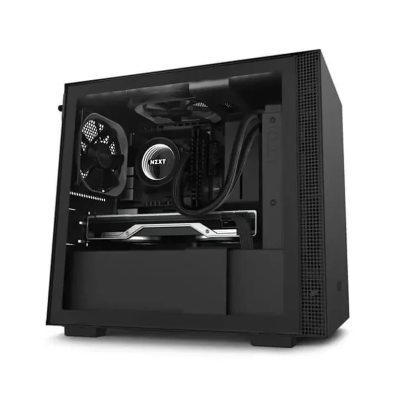 nzxt h210i mini itx argb tg case matte black