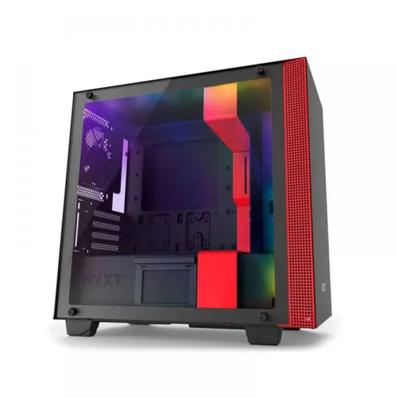 nzxt h400i mini tower case black red