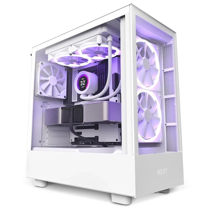 nzxt h5 elite white atx mid tower case