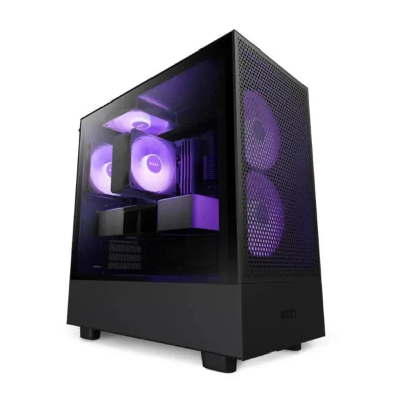 nzxt h5 flow rgb black mid tower pc case