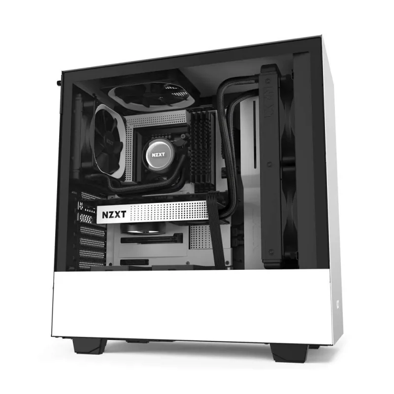 nzxt h510 compact atx mid tower case black white tempered glass