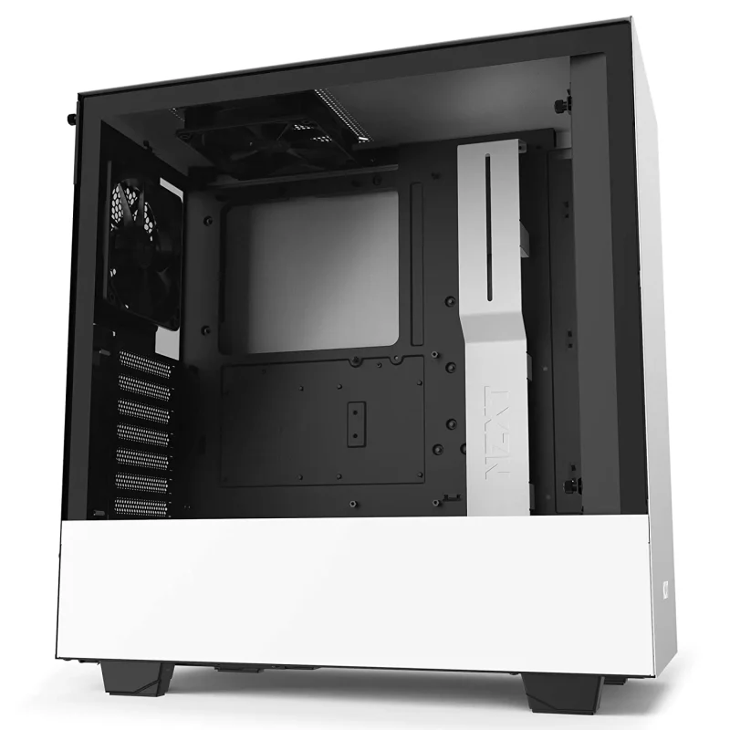 nzxt h510 white mid tower pc case w tempered glass