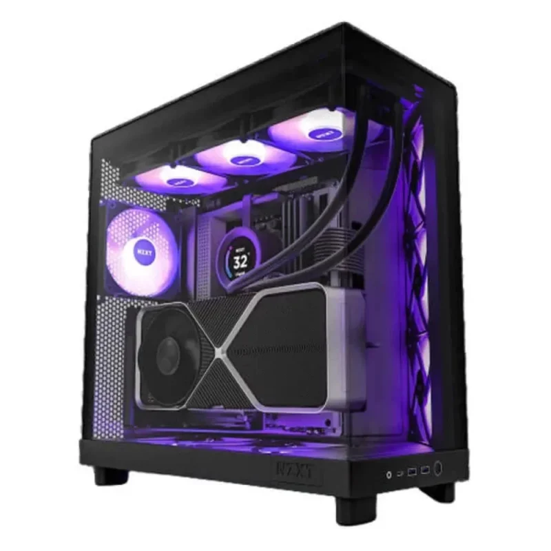 nzxt h6 flow rgb mid tower pc case black