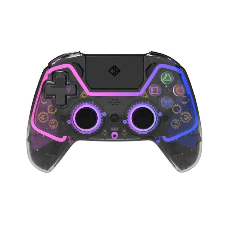 quantum dual mode wireless controller ps4 pc transparent black