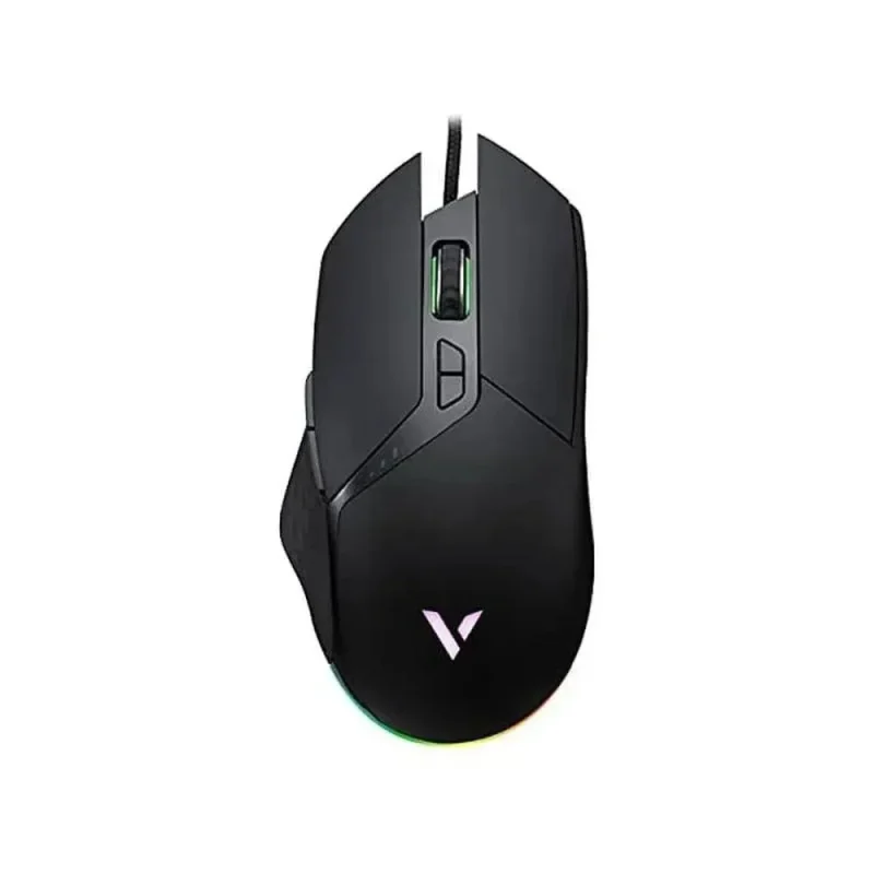 rapoo vt30 wired ergonomic gaming mouse 6000dpi 7 macro buttons black