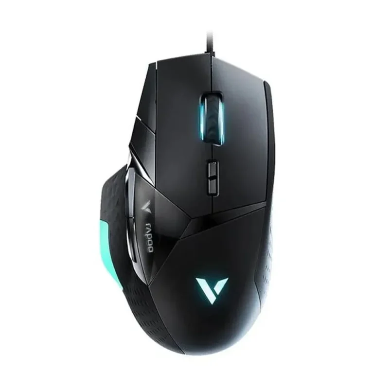 rapoo vt900 wired ergonomic gaming mouse 16000dpi 12 macro buttons black