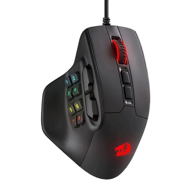 redragon aatrox rgb gaming mouse 12400 dpi 15 macro buttons black