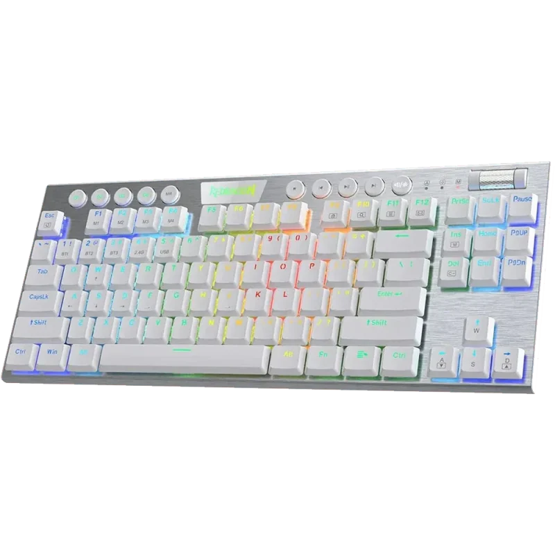 redragon k621 tenkeyless wireless gaming keyboard bluetooth low profile mechanical switches white