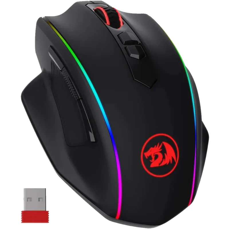 redragon m686 vampire 16000dpi ergonomic gaming mouse with 8 macro buttons black