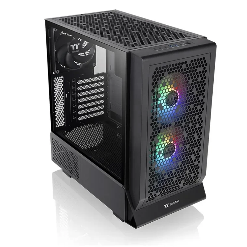 thermaltake ceres 330 tg eatx mid tower case black w argb lighting