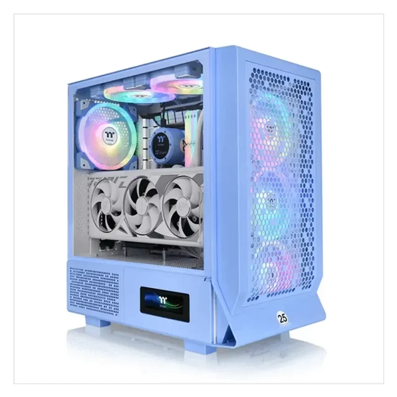 thermaltake ceres 330 tg eatx mid tower case hydrangea blue