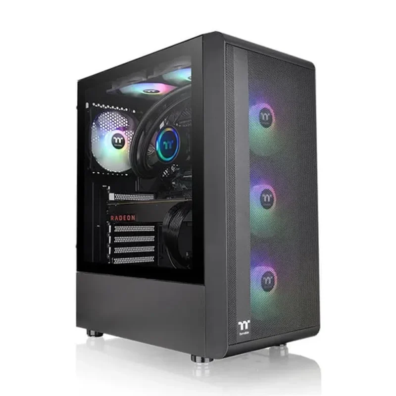 thermaltake s200 argb atx mid tower case black