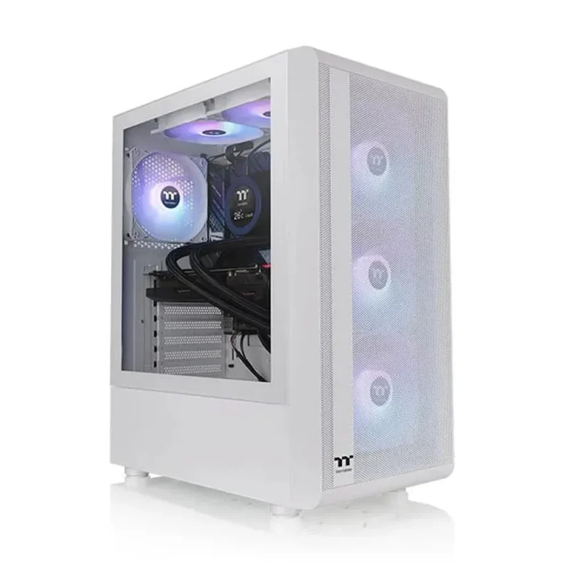 thermaltake s200 argb mid tower case white