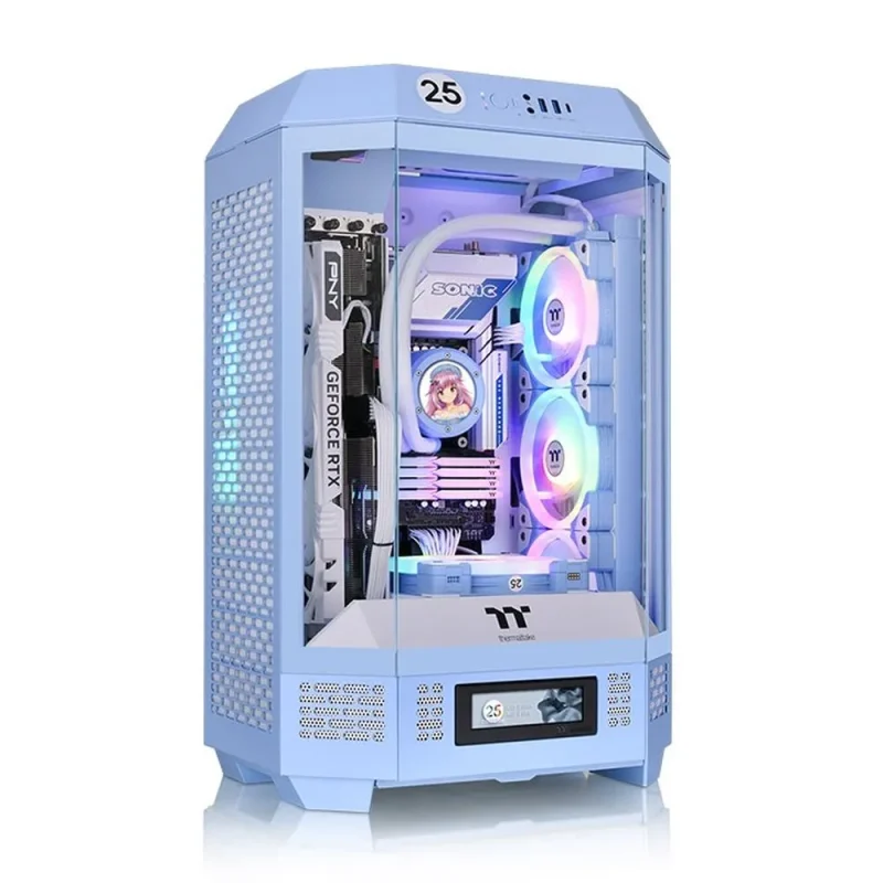 thermaltake tower 300 matx hydrangea blue micro tower case