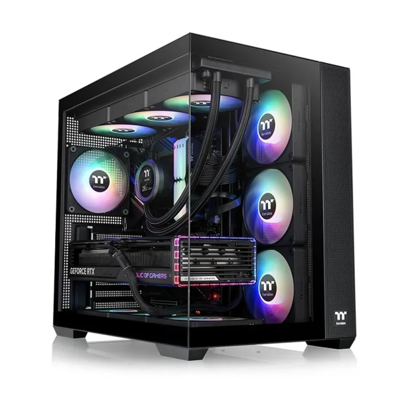 thermaltake view 380 tg argb mid tower case black