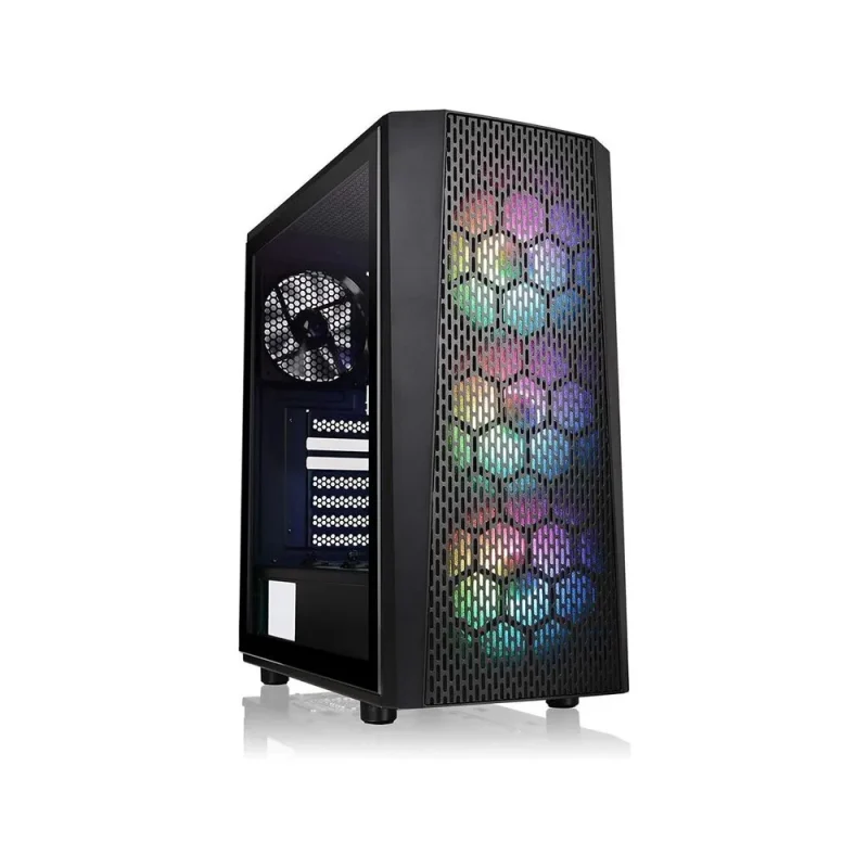 versa j24 argb black mid tower pc cabinet atx ready